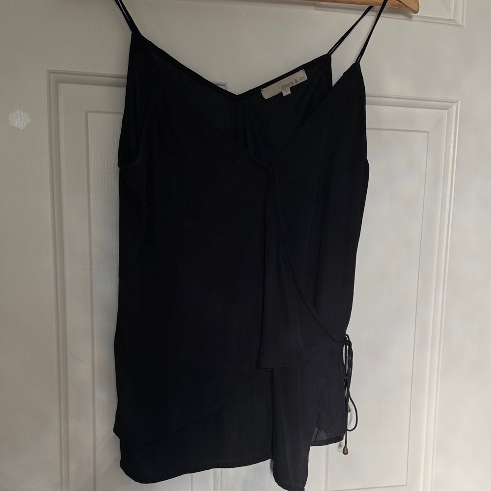 Monk & Lou spaghetti strap wrap tie top